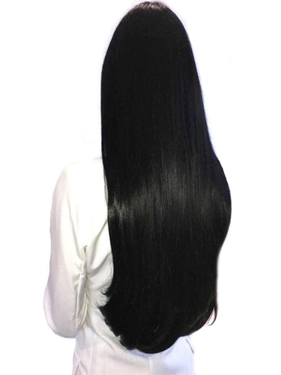 Human Hair 5 rows 6D hair extension black#1